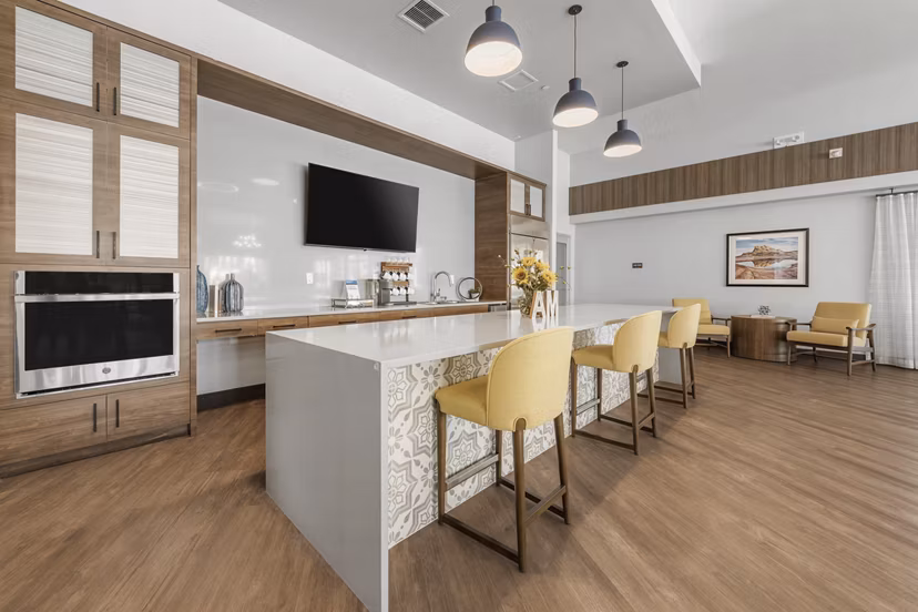 Clubhouse with modern design at Album Marana Apartments offering residents a stylish and comfortable gathering space