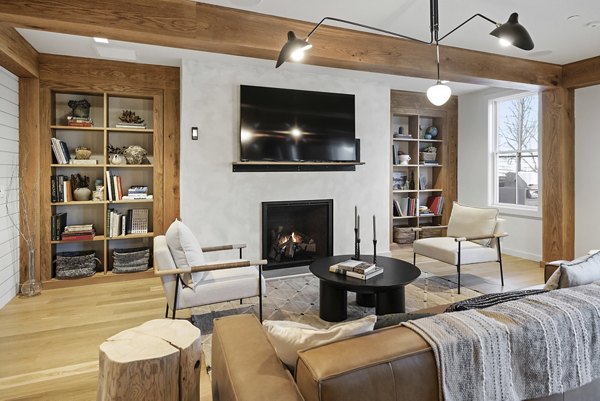 Clubhouse with modern design at Darien Commons Apartments, a luxury property by Greystar in a vibrant community setting