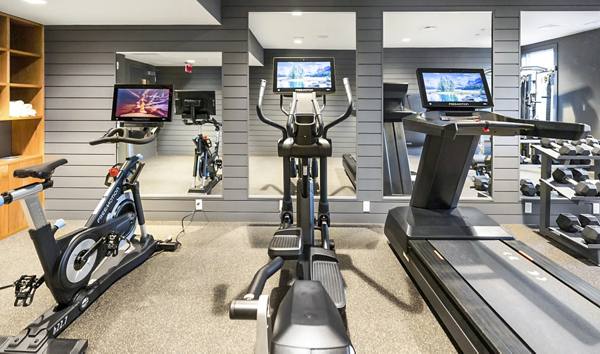 fitness center at Darien Commons Apartments