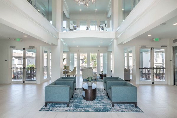 Elegant clubhouse featuring modern furnishings at Towne at Glendale Apartments