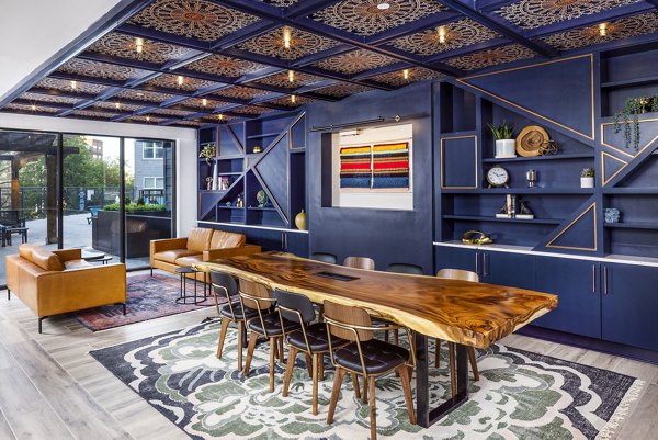 Chic clubhouse lobby with modern seating at Broadstone SoBro Apartments