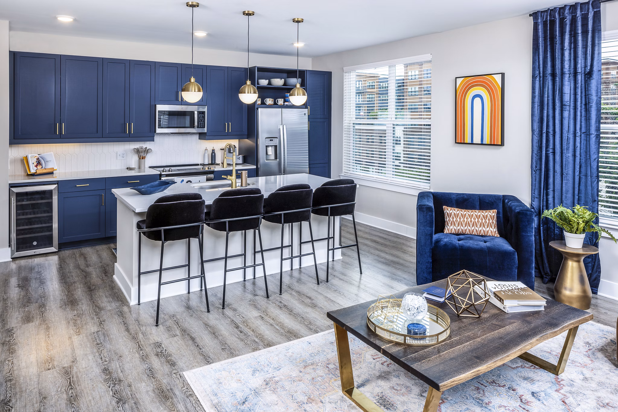 Sleek kitchen with stainless steel appliances at Broadstone SoBro Apartments, Nashville
