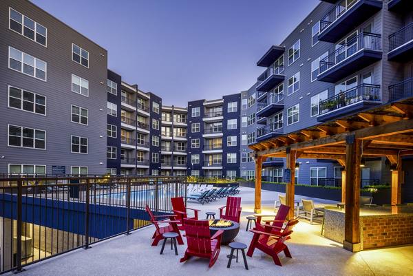 fire pit/pool at Broadstone SoBro Apartments