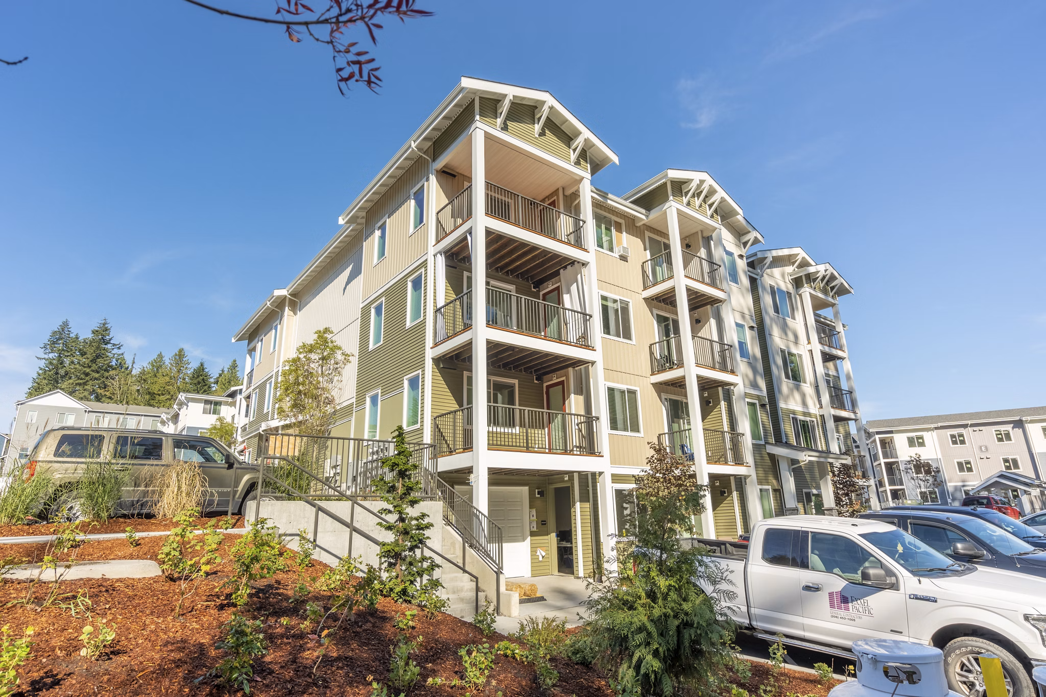 Park on 20th Apartments: Elegant of luxury residential complex showcasing modern architecture