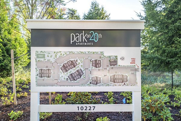 signage at Park on 20th Apartments