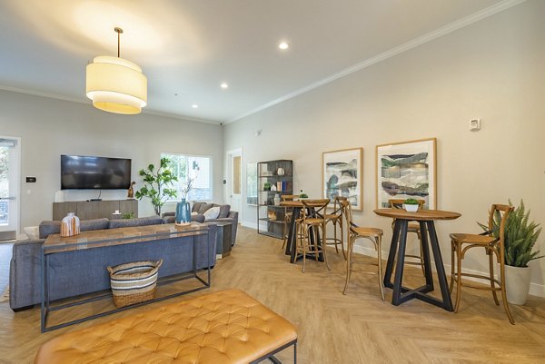 Elegant clubhouse with contemporary design at Park on 20th Apartments, perfect for social gatherings and community events