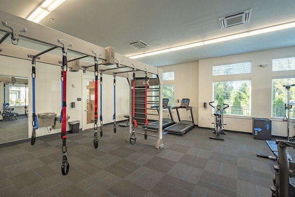 State-of-the-art fitness center with modern equipment at Park on 20th Apartments