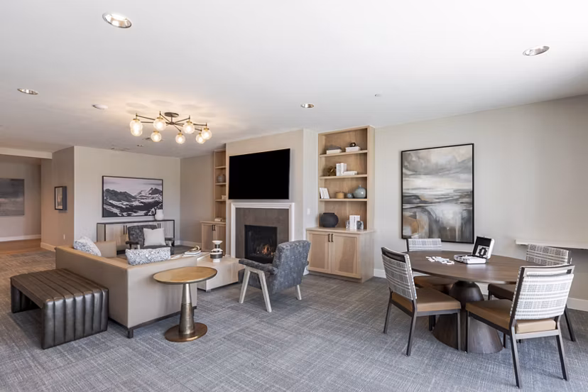 Avenida at Centerra: Elegant clubhouse with modern fixtures in luxury apartments