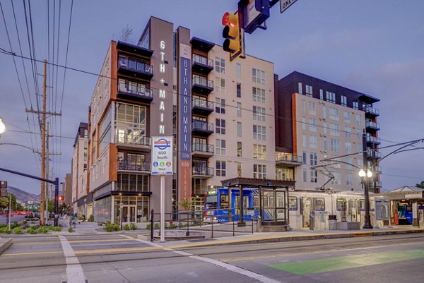 exterior at 6th and Main Apartments