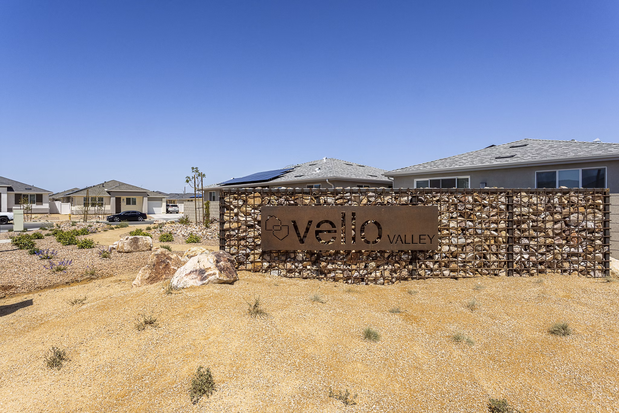 Vello Valley: Signage at luxury BTR single apartment townhomes