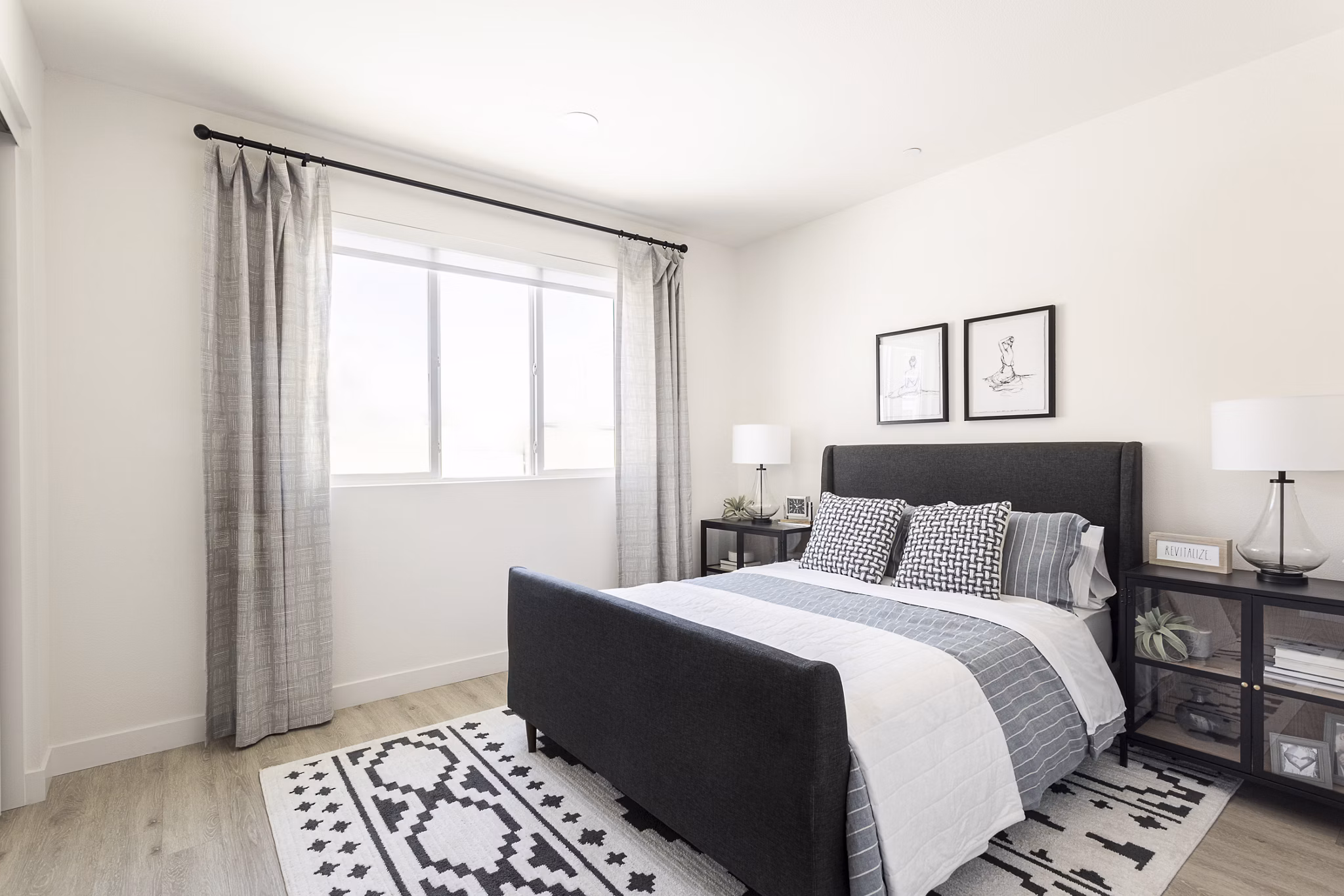 Cozy bedroom with stylish decor at Vello Valley BTR Single Apartment Townhomes