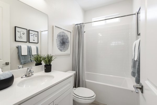 Modern bathroom with sleek fixtures in Vello Valley BTR Single Apartment Townhomes