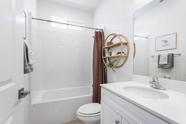 Bathroom at Vello Valley BTR: Luxurious design with modern fixtures in a single apartment townhome