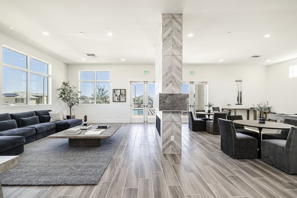 Clubhouse featuring modern decor and seating at Vello Valley BTR Single Apartment Townhomes