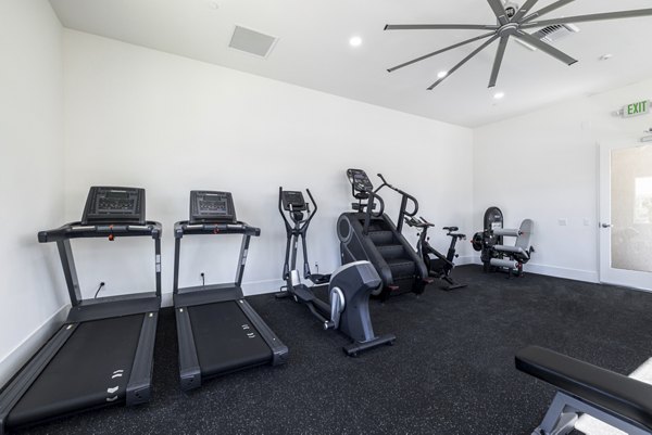 State-of-the-art fitness center at Vello Valley BTR Single Apartment Townhomes, offering modern exercise equipment and wellness space