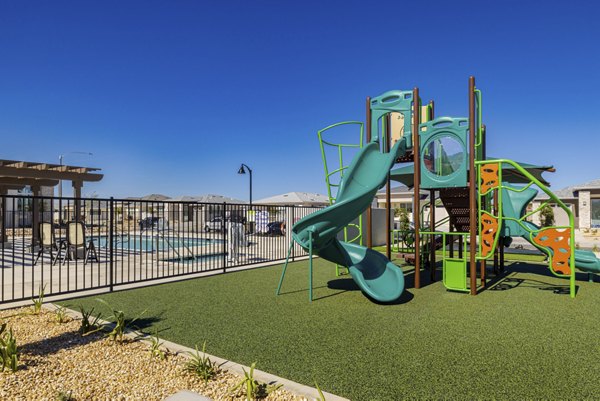 Modern playground at Vello Valley BTR single apartment townhomes offering family-friendly amenities