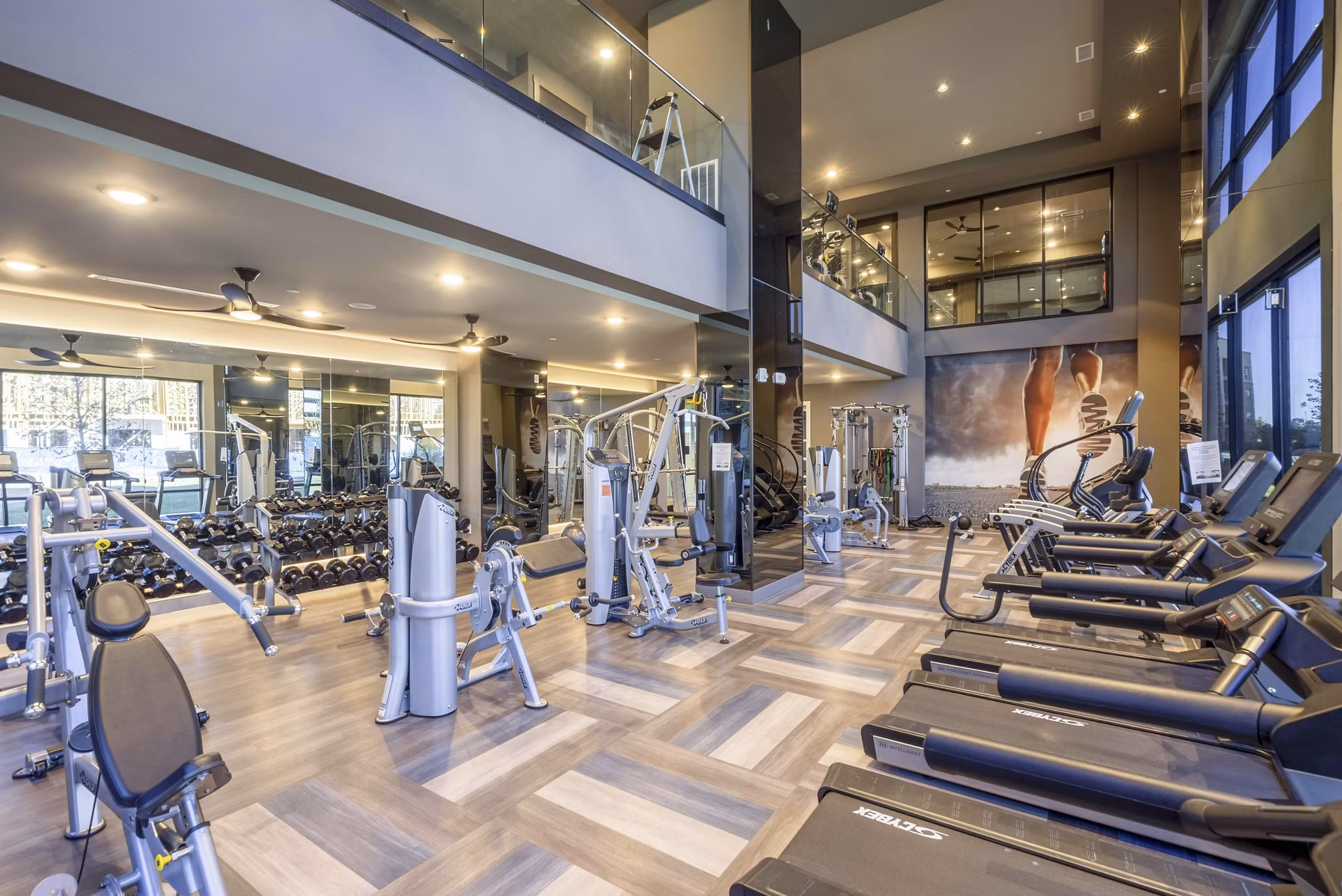 State-of-the-art fitness center with modern equipment at Cadence at Frisco Station Apartments