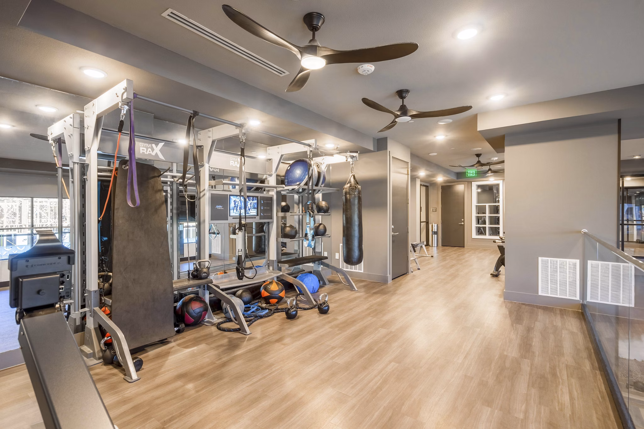 Modern fitness center with state-of-the-art equipment at Cadence at Frisco Station Apartments, ideal for active lifestyles and wellness enthusiasts