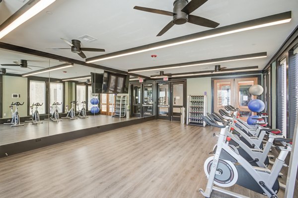 fitness center at The Link at Twin Creeks Apartments