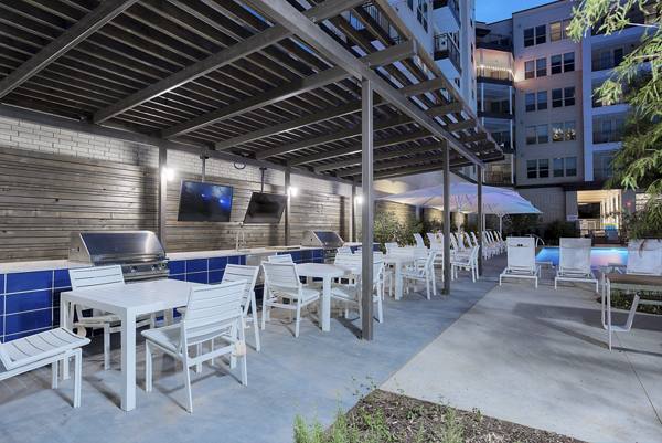 grill area at 101 Center Apartments