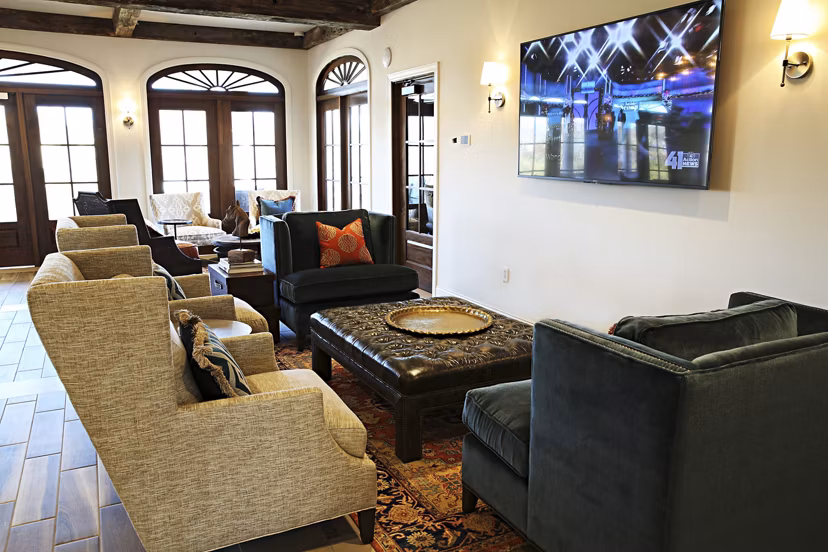 Modern clubhouse with stylish seating areas at Savannah West Apartments