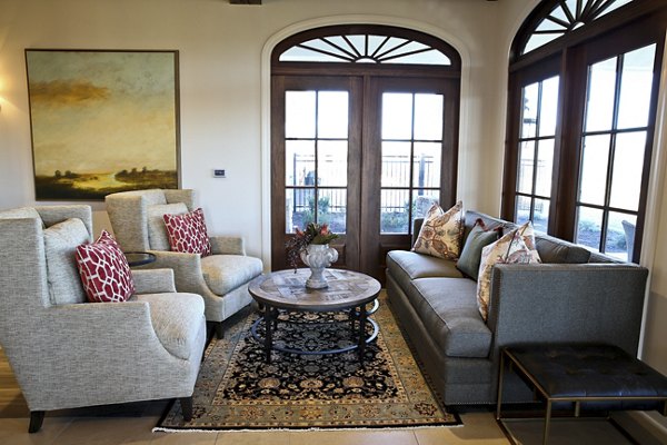 Elegant clubhouse with modern decor at Savannah West Apartments in Kansas City offering unparalleled amenities