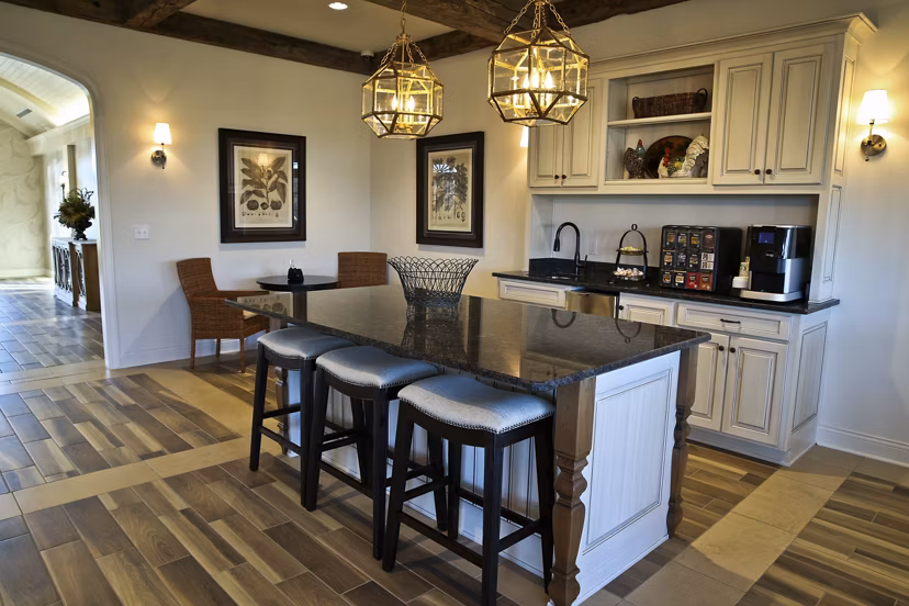 Modern clubhouse with sleek design at Savannah West Apartments offering luxury amenities and gathering spaces