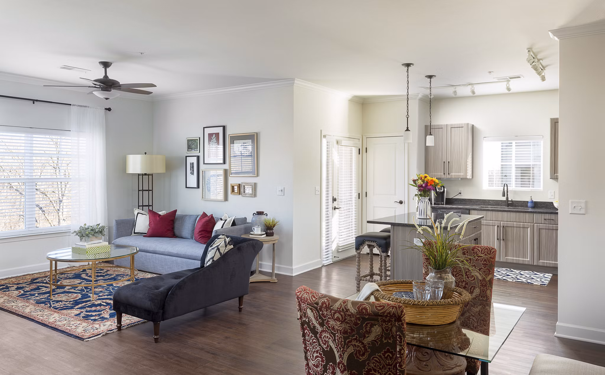 Living Room at The Landing Apartments