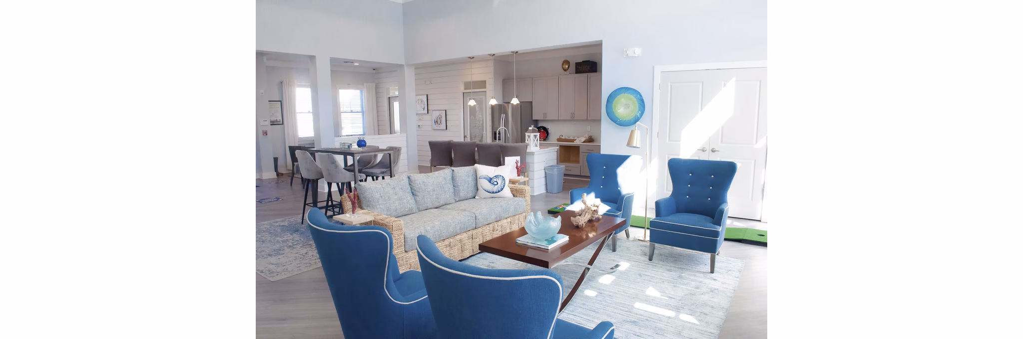 Luxurious clubhouse with modern seating and decor at The Arden Apartments, perfect for social gatherings and relaxation
