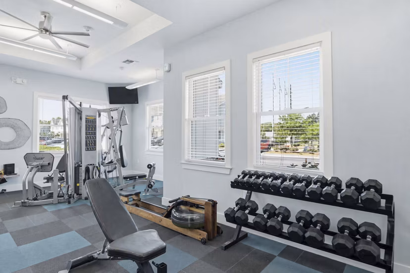 Fitness center with modern equipment at The Arden Apartments