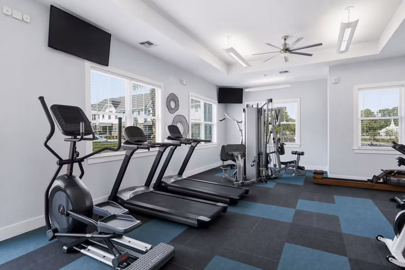 State-of-the-art fitness center with modern equipment at The Arden Apartments, featuring premium workout facilities for residents