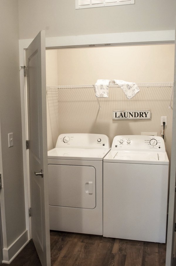 Laundry room with state-of-the-art appliances at The Arden Apartments, a Greystar luxury residence