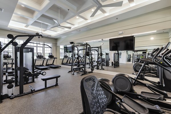 Fitness center with modern equipment at The Vaughan Apartments, perfect for residents seeking an active lifestyle in a luxury setting