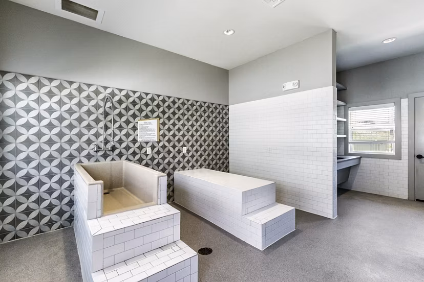 A convenient dog wash station at The Vaughan Apartments, perfect for pampering your pet after a day out