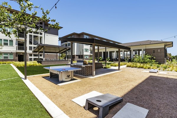 Sport court with vibrant markings at The Vaughan Apartments for recreation and fitness enthusiasts