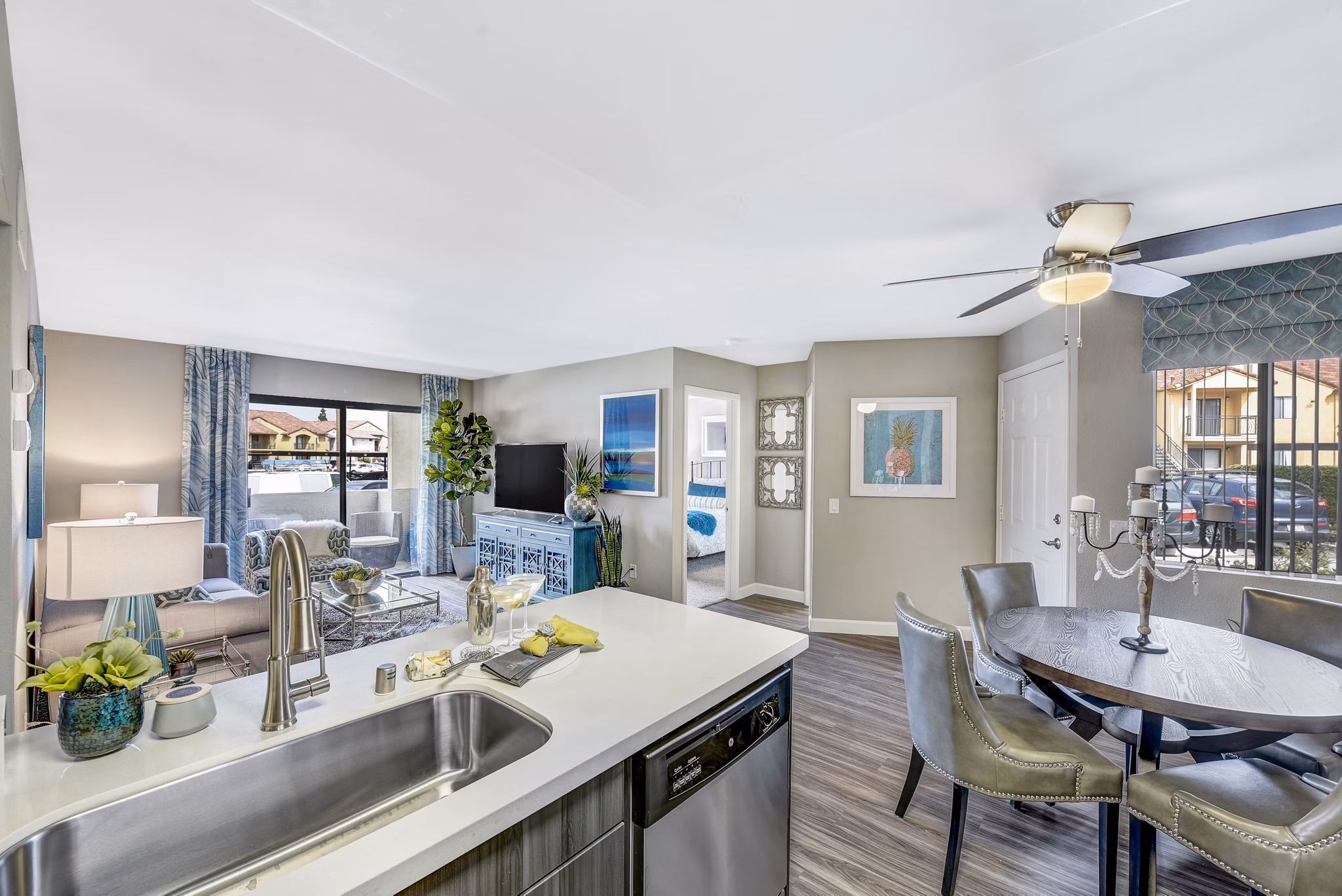 Elegant dining room with modern furnishings at Altair Apartments