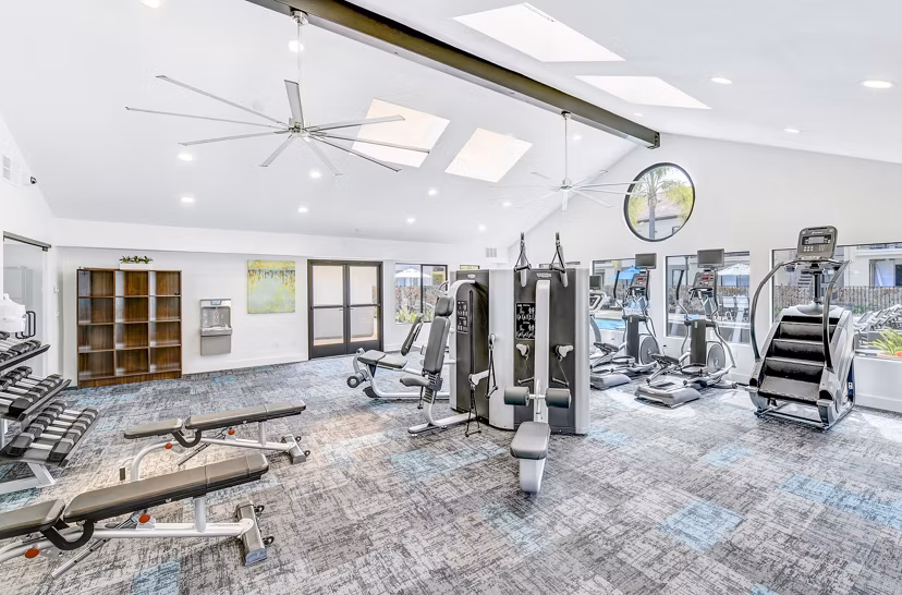 Modern fitness center with state-of-the-art equipment at Altair Apartments