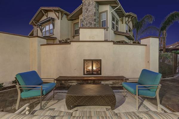 fire pit at Avino Apartments