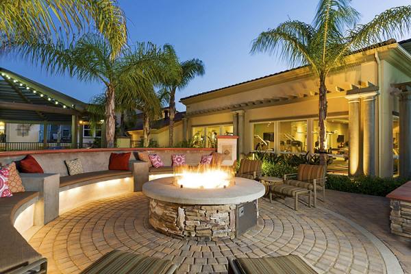 fire pit at Avino Apartments