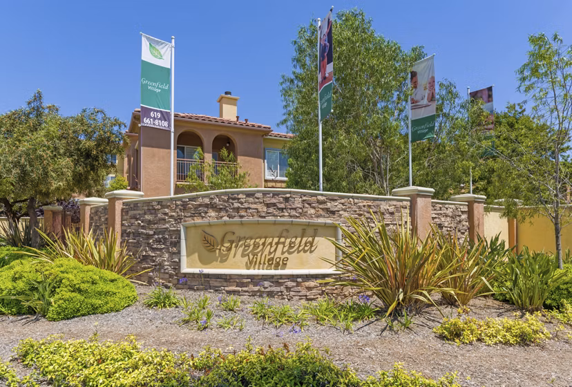 Greenfield Village Apartments: Modern signage for luxury living in a vibrant community