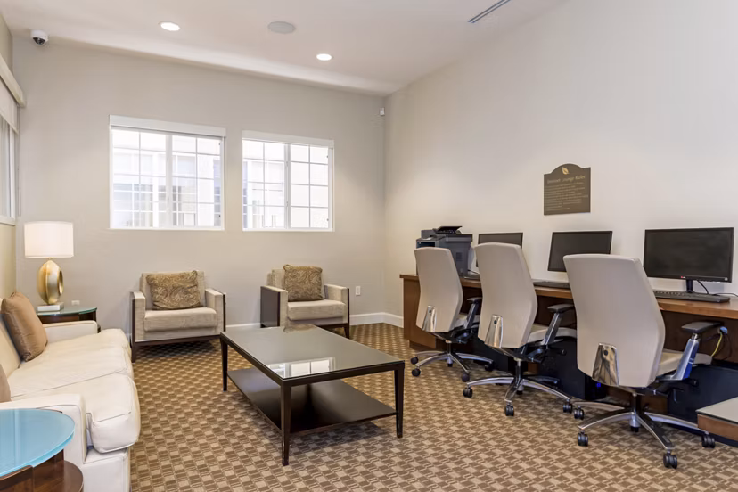 Greenfield Village Apartments: Business center with modern workstations and high-speed internet access