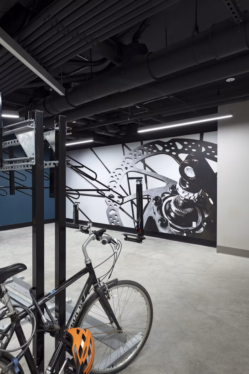Secure bike storage at Hanover West LA Apartments with convenient access for residents