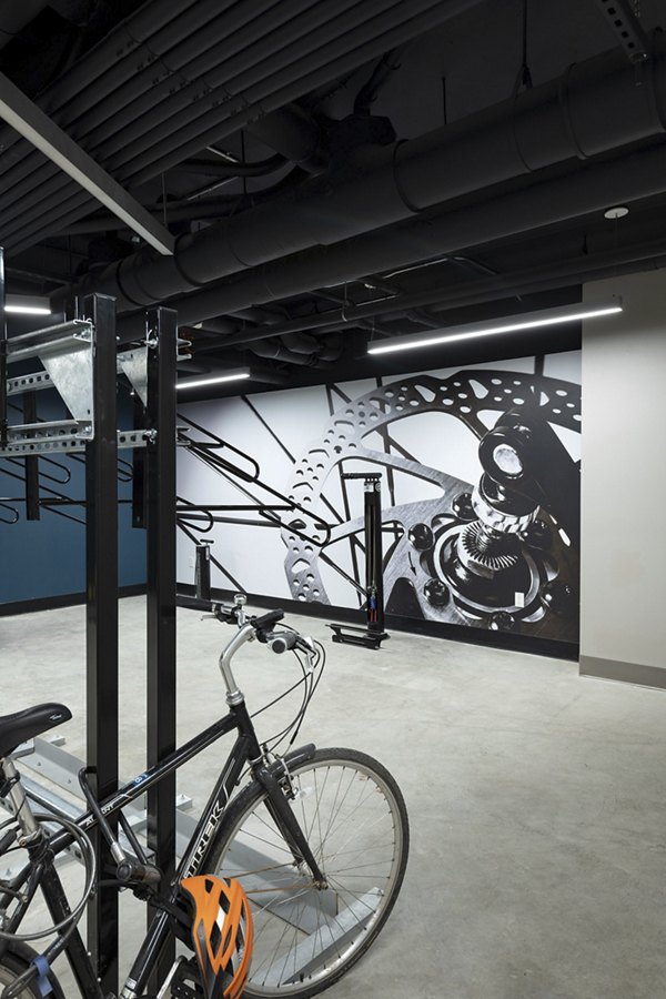 Secure bike storage at Hanover West LA Apartments with convenient access for residents