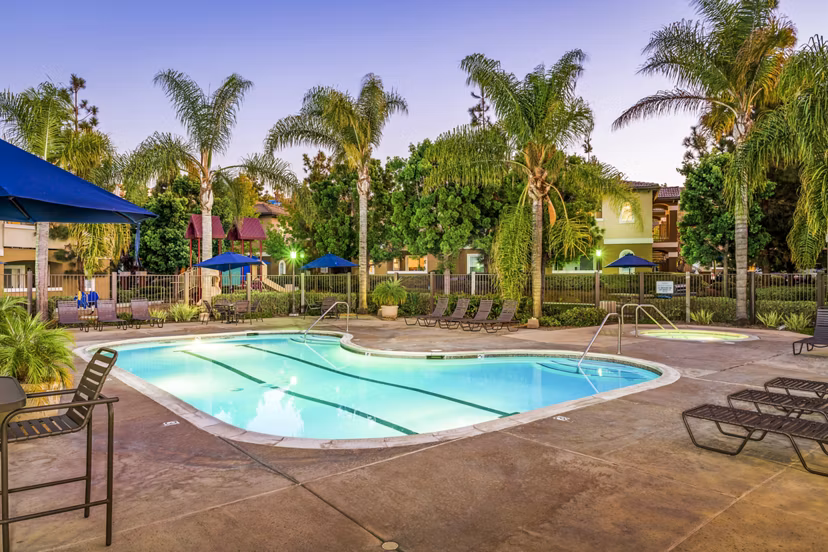 Infinity pool at The Landing at Ocean View Hills Apartments offering stunning ocean views