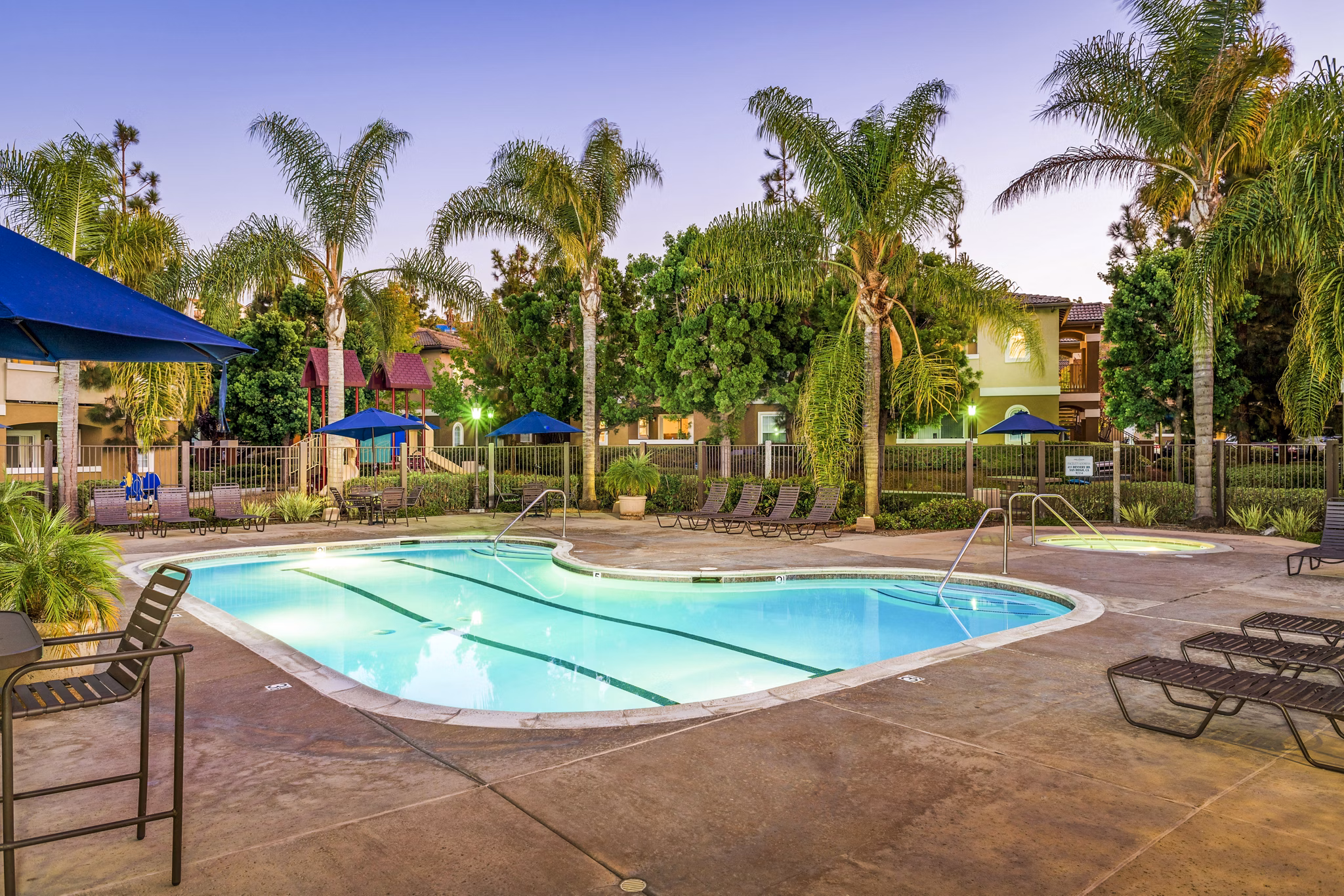 Infinity pool at The Landing at Ocean View Hills Apartments offering stunning ocean views