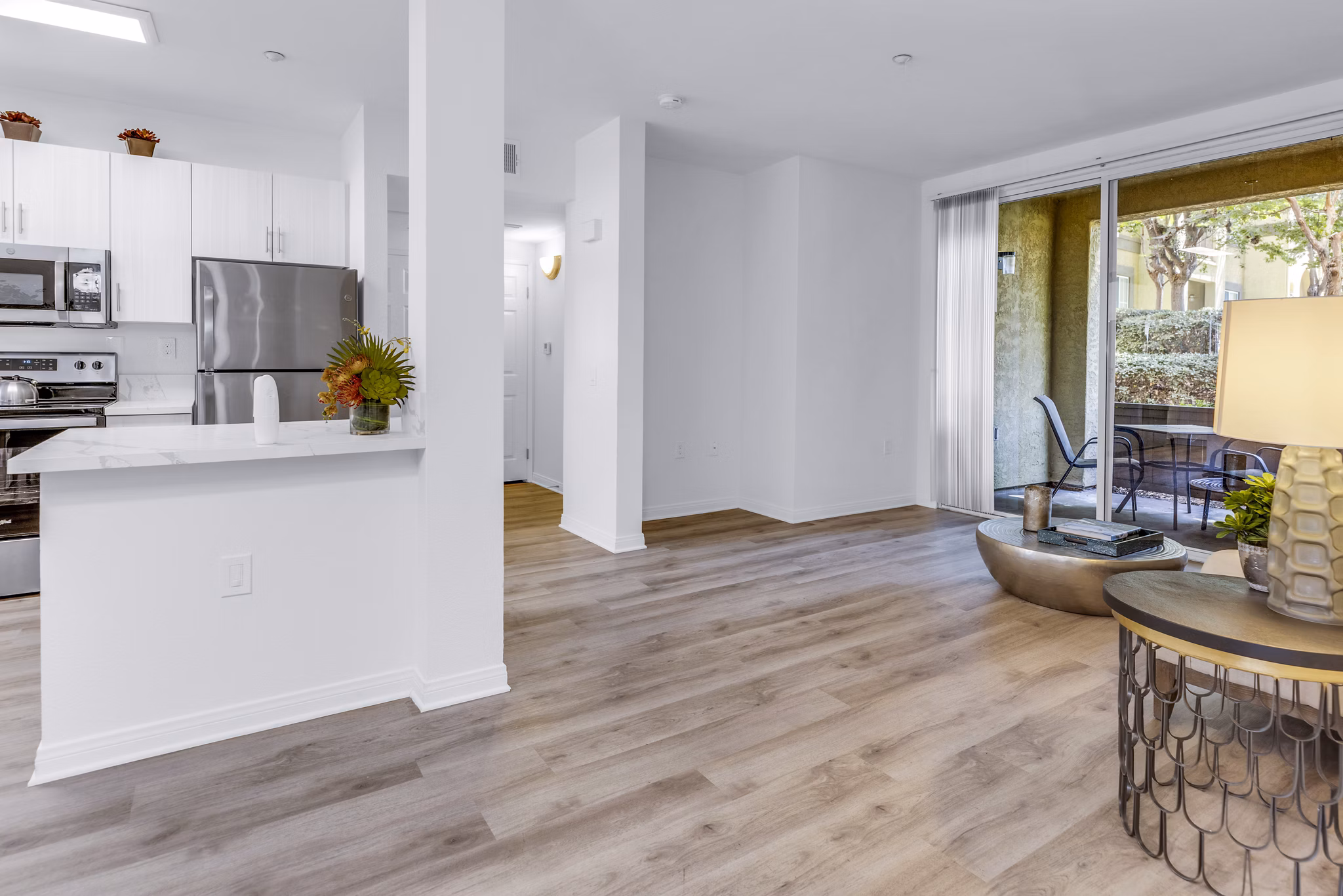 Spacious living room with modern furnishings in Legacy Apartments, Greystar's luxury living spaces