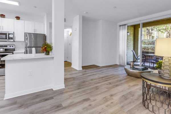 Spacious living room with modern furnishings in Legacy Apartments, Greystar's luxury living spaces