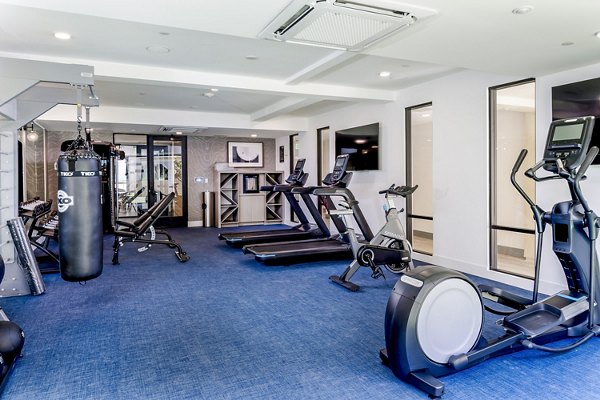 Modern fitness center with state-of-the-art equipment at The Lofts at Carlsbad Village Apartments