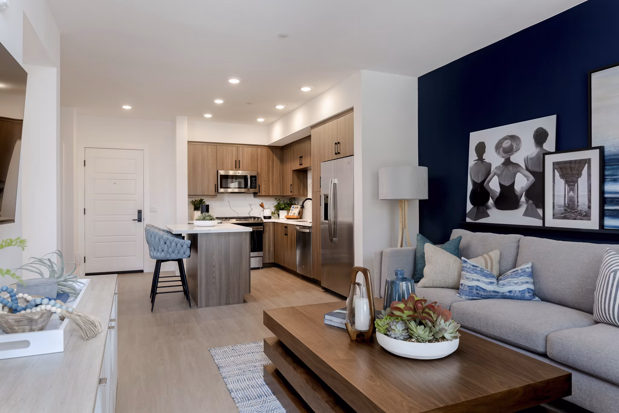 Living Room at The Lofts at Carlsbad Village Apartments