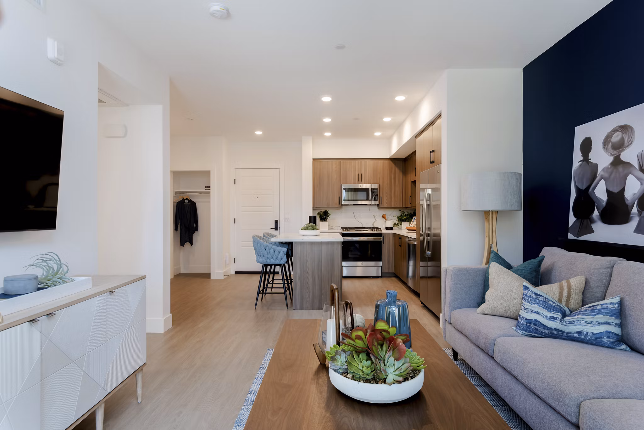 Living Room at The Lofts at Carlsbad Village Apartments